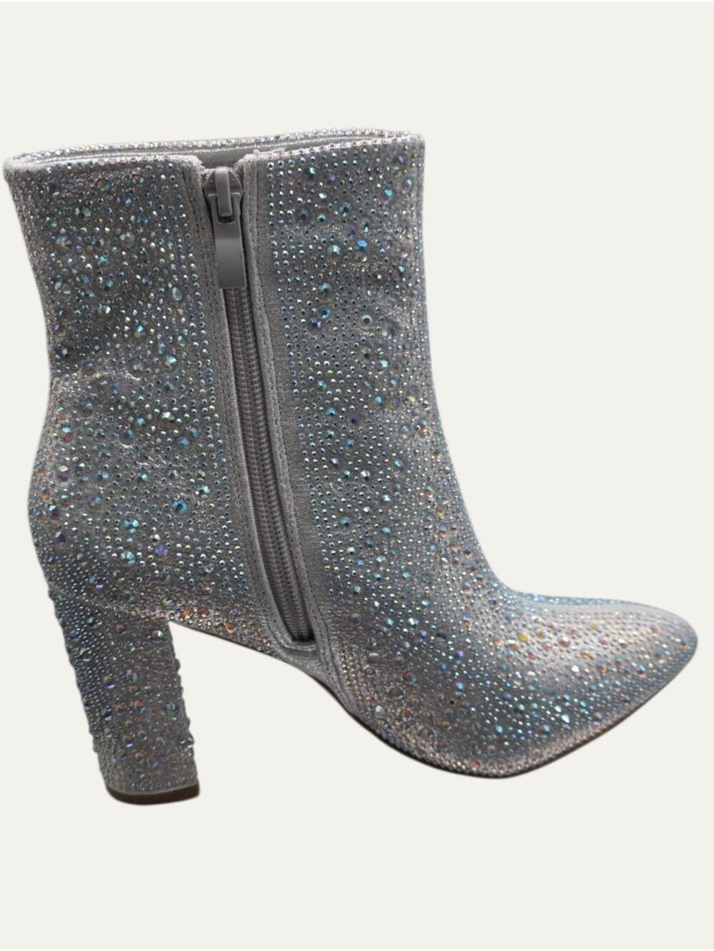 Top Moda Silver Rhinestone Ankle Boots Size 7.5 NIB Bridal Glam Western Glam - Picture 8 of 10
